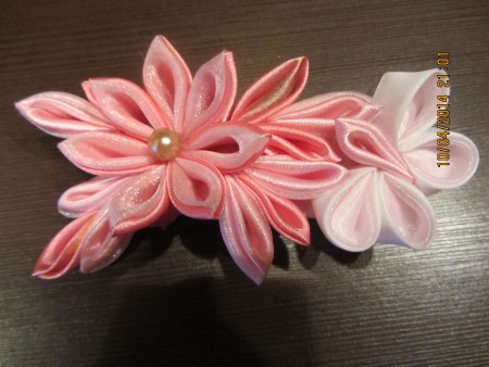 Заколка-автомат "Рожева симфонія" - 50 грн